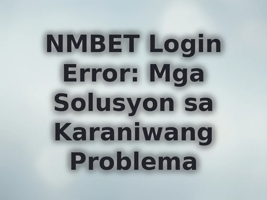 Solusyon sa login error